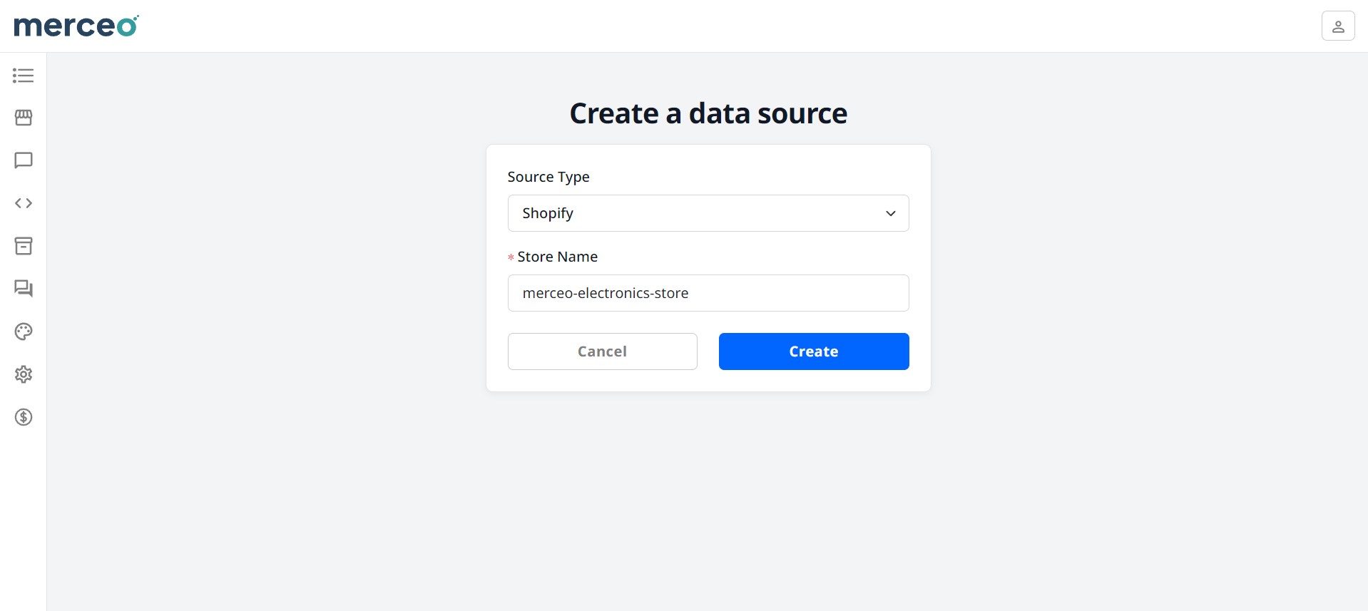 Create data source step